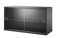 Glass doors W 78 x H 42 x D 30 cm. Black
